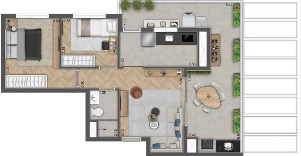 Apartamento, 2 quartos, 52 m² - Foto 4