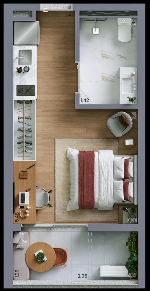 Apartamento, 2 quartos, 34 m² - Foto 3