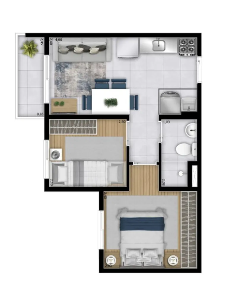 Apartamento, 2 quartos, 34 m² - Foto 8