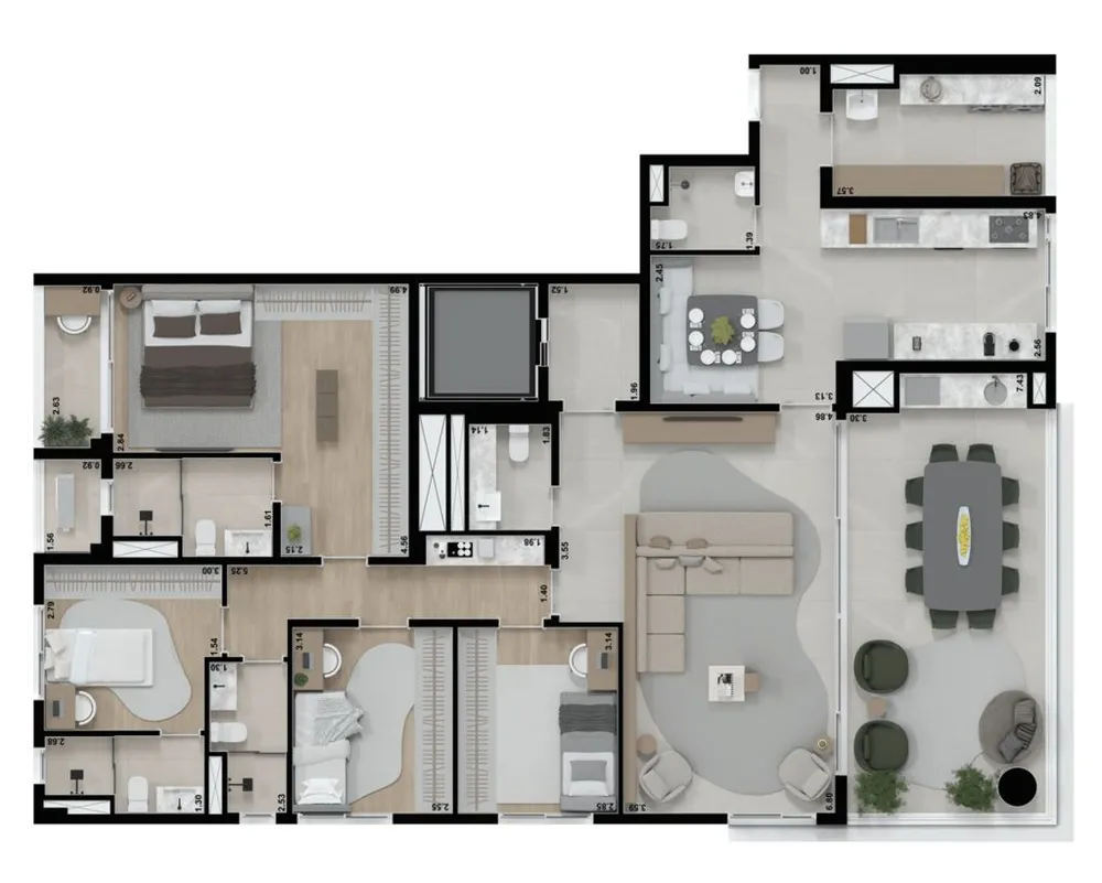 Apartamento, 4 quartos, 192 m² - Foto 1