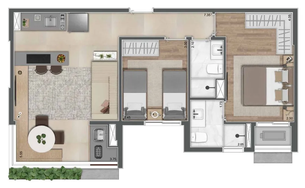 Apartamento, 3 quartos, 75 m² - Foto 4