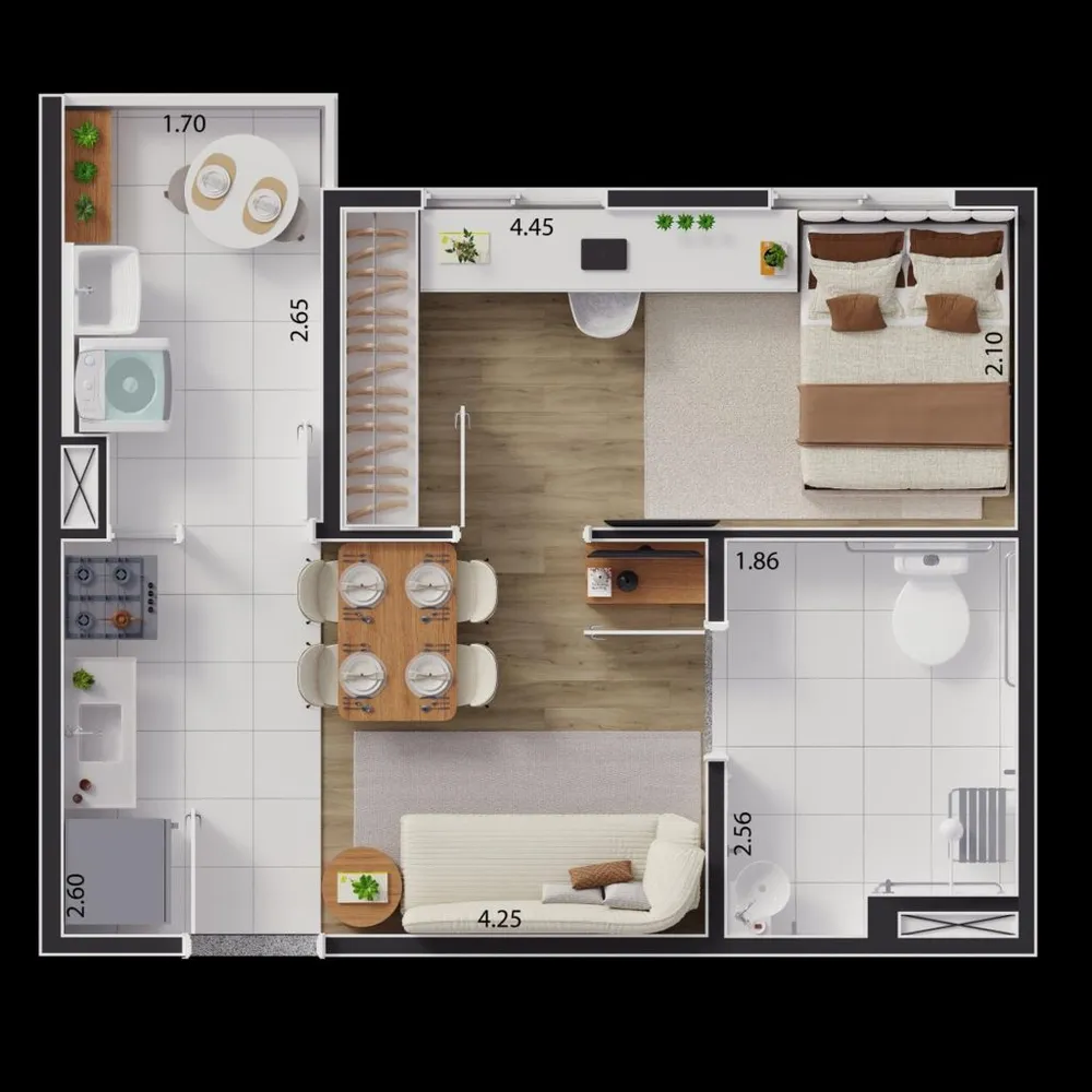 Apartamento, 1 quarto, 33 m² - Foto 3