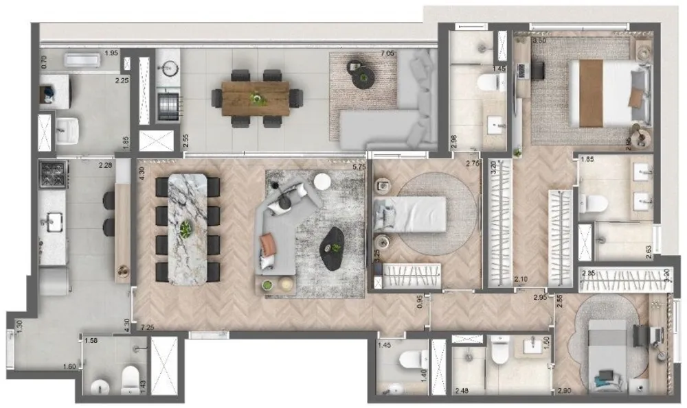 Apartamento, 3 quartos, 136 m² - Foto 10
