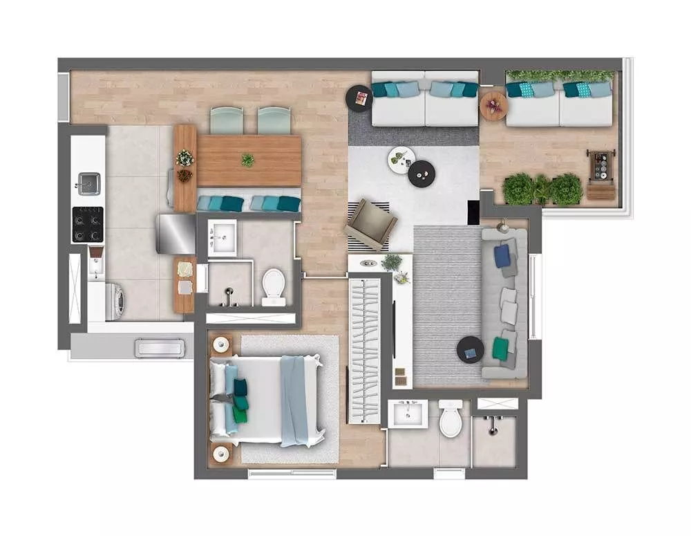 Apartamento, 2 quartos, 60 m² - Foto 2
