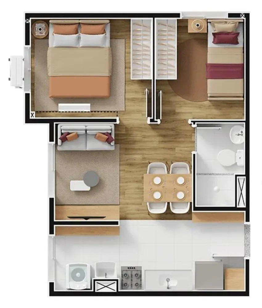 Apartamento, 2 quartos, 36 m² - Foto 2