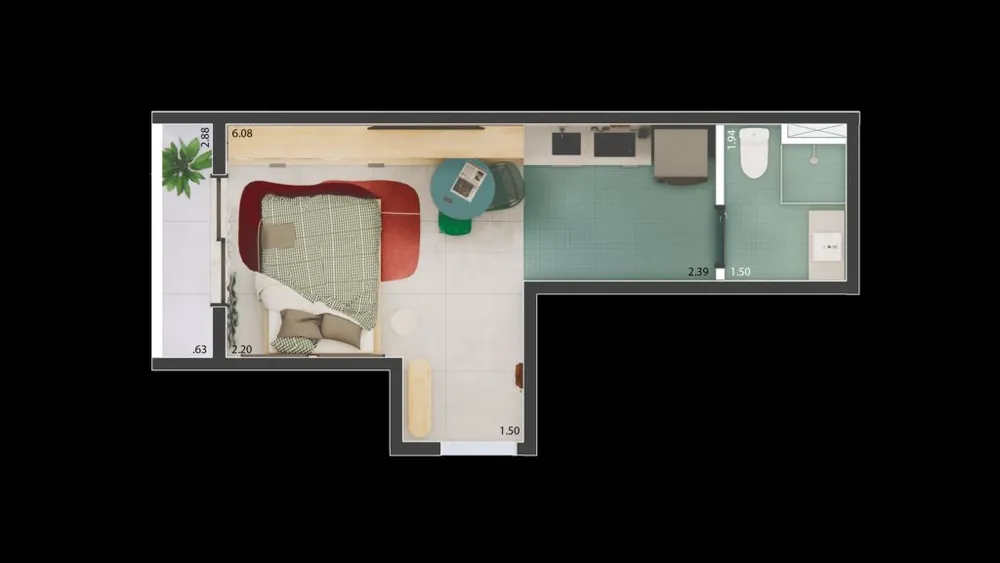 Kitnet-Studio, 14 m² - Foto 4