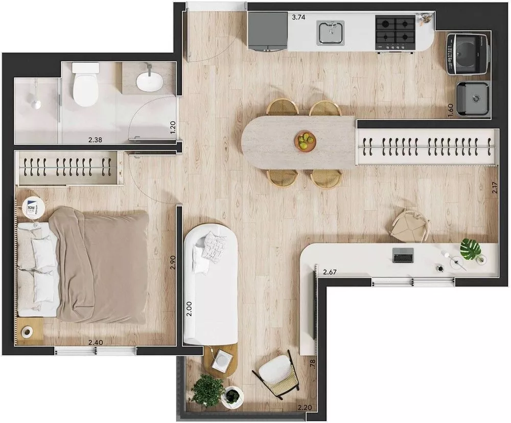 Apartamento, 2 quartos, 36 m² - Foto 2