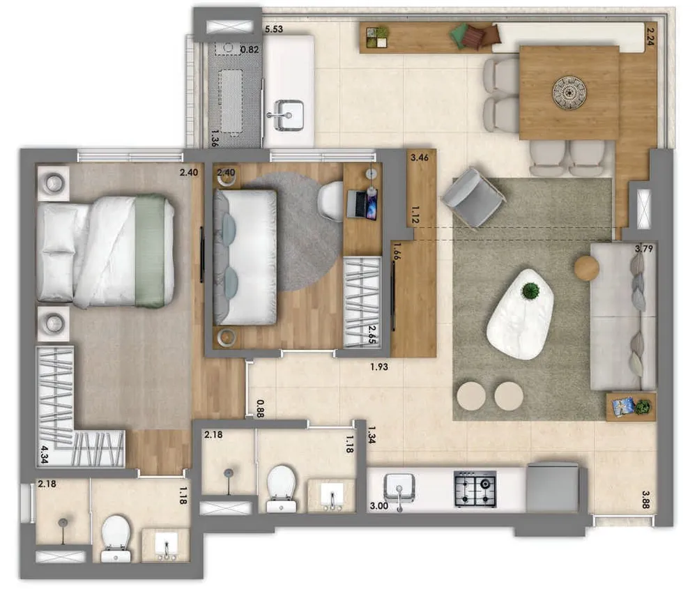 Apartamento, 2 quartos, 61 m² - Foto 12