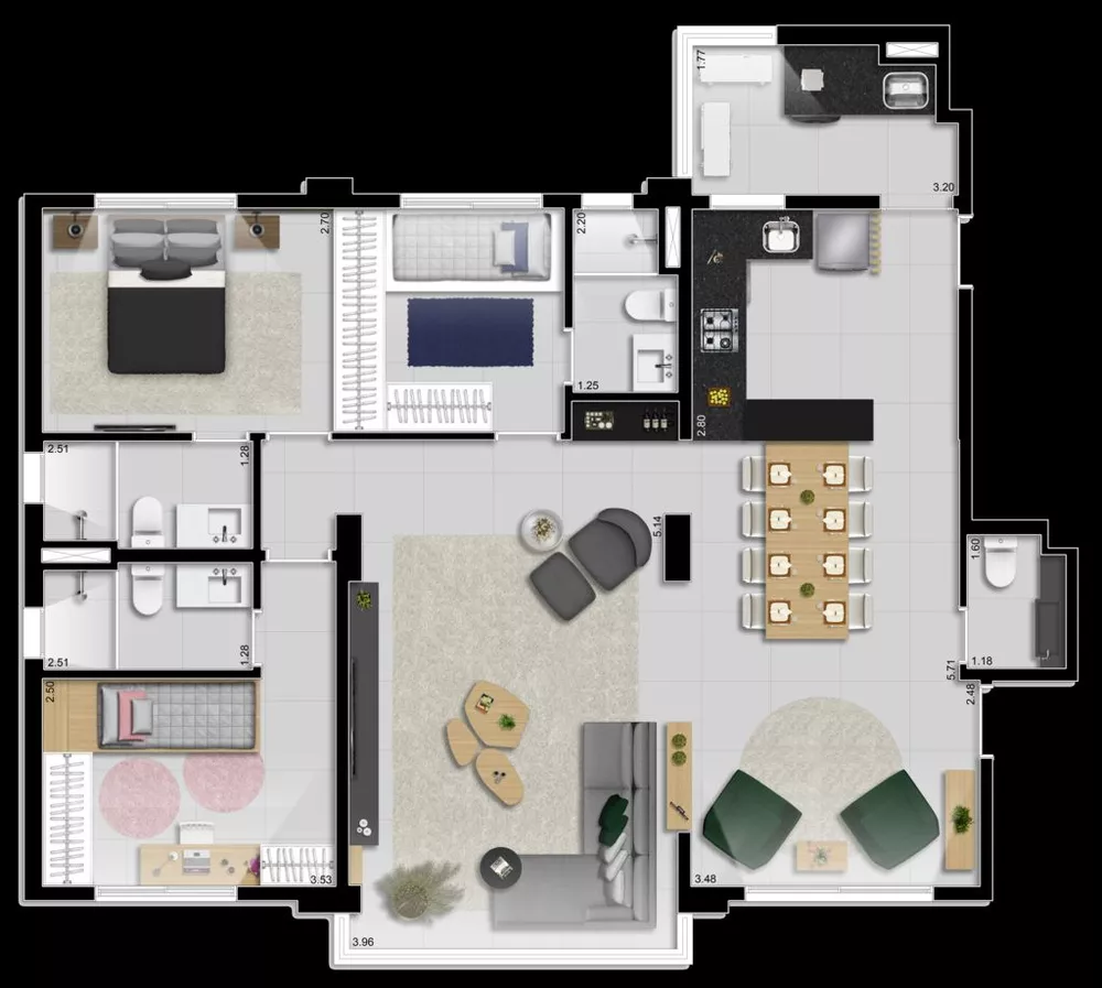 Apartamento, 3 quartos, 113 m² - Foto 1