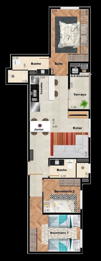 Apartamento, 2 quartos, 41 m² - Foto 9