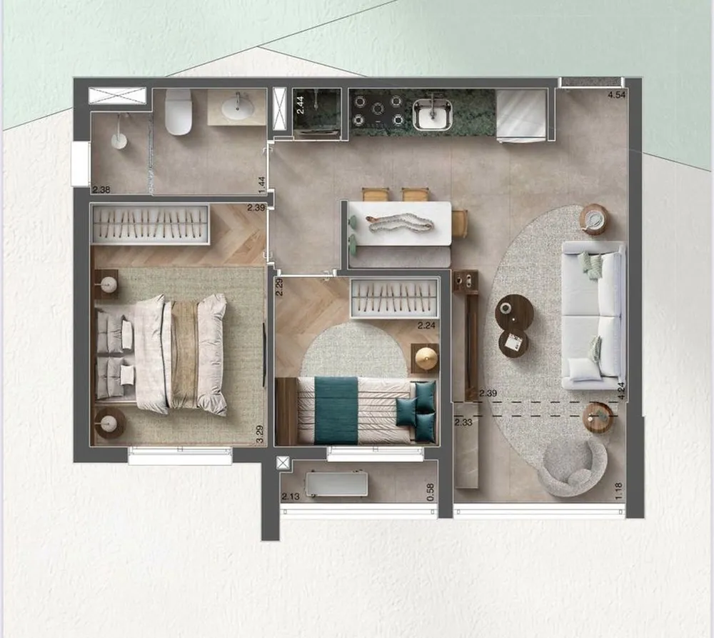 Apartamento, 2 quartos, 62 m² - Foto 2