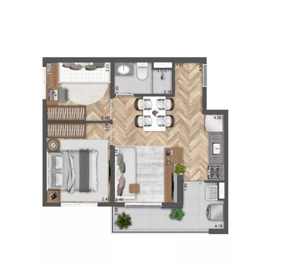 Apartamento, 1 quarto, 39 m² - Foto 7