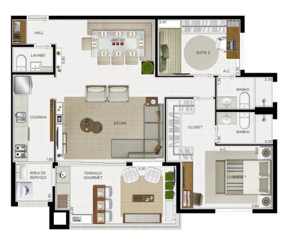 Apartamento, 2 quartos, 142 m² - Foto 15