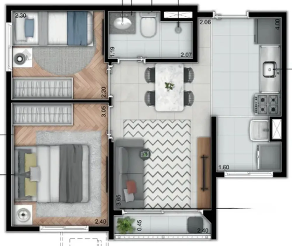 Apartamento, 2 quartos, 37 m² - Foto 7