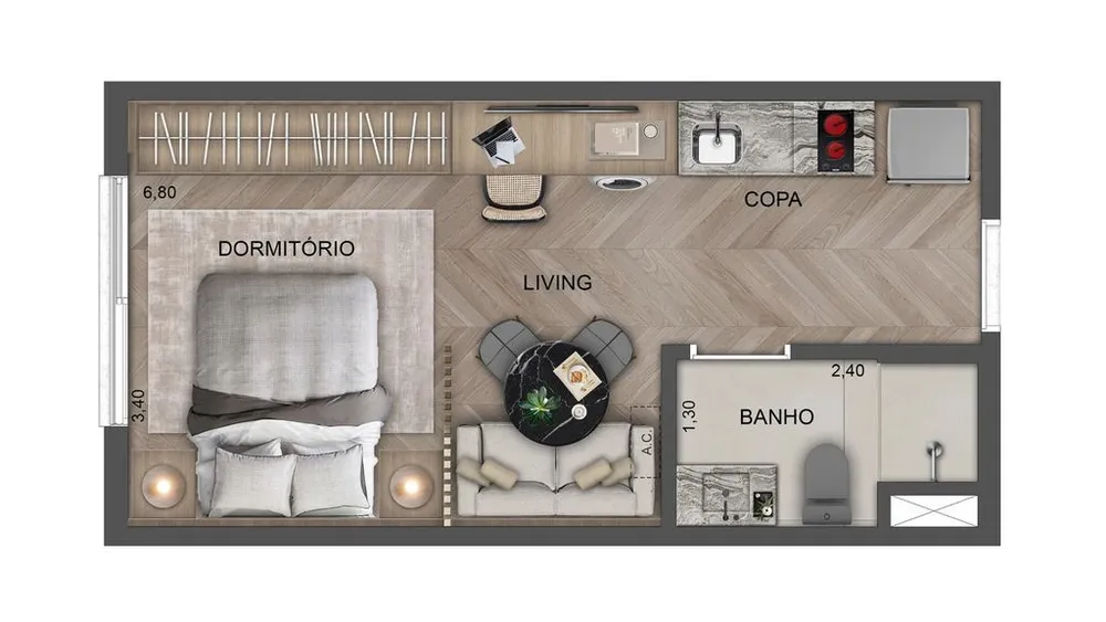 Kitnet-Studio, 32 m² - Foto 8