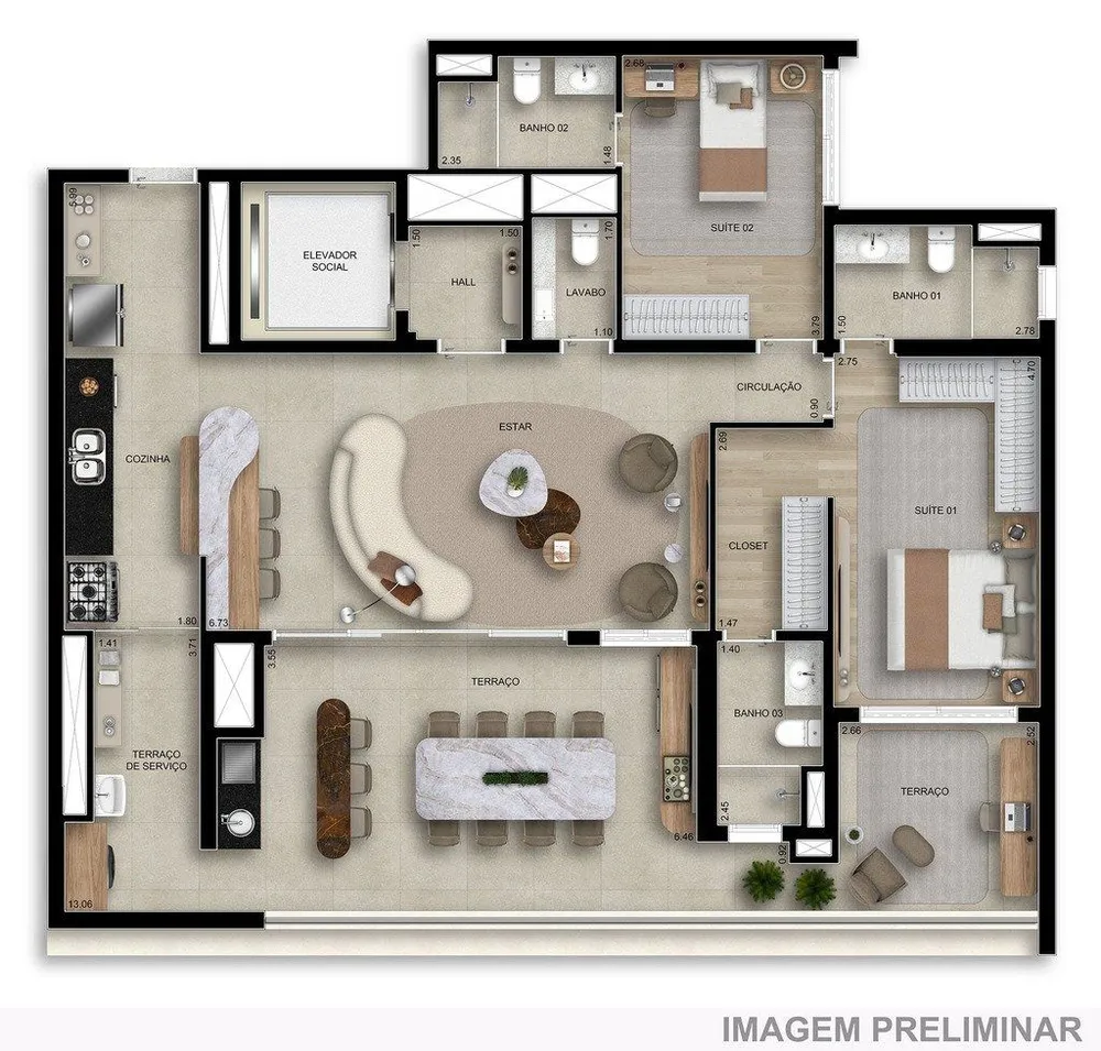 Apartamento, 3 quartos, 106 m² - Foto 7