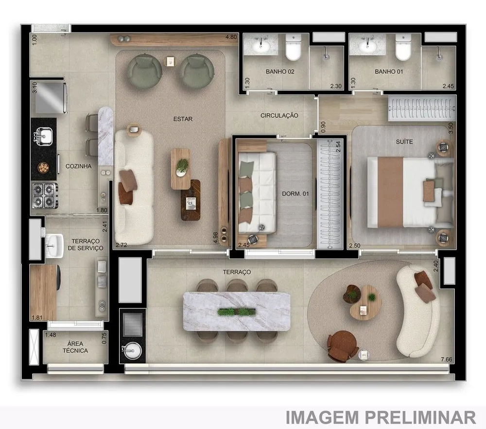 Apartamento, 3 quartos, 106 m² - Foto 3