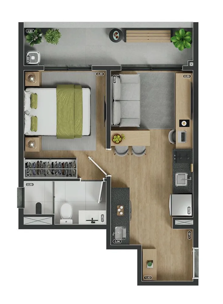 Apartamento, 2 quartos, 37 m² - Foto 8