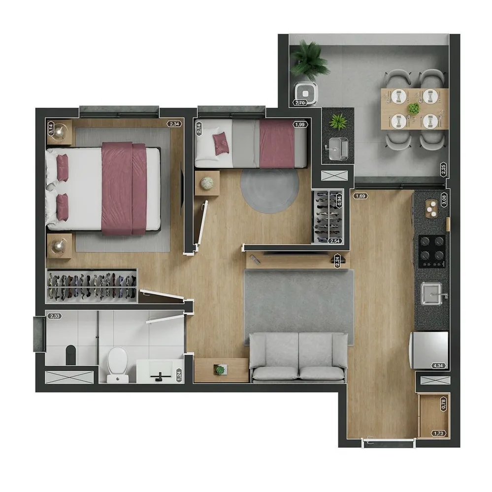 Apartamento, 2 quartos, 37 m² - Foto 5