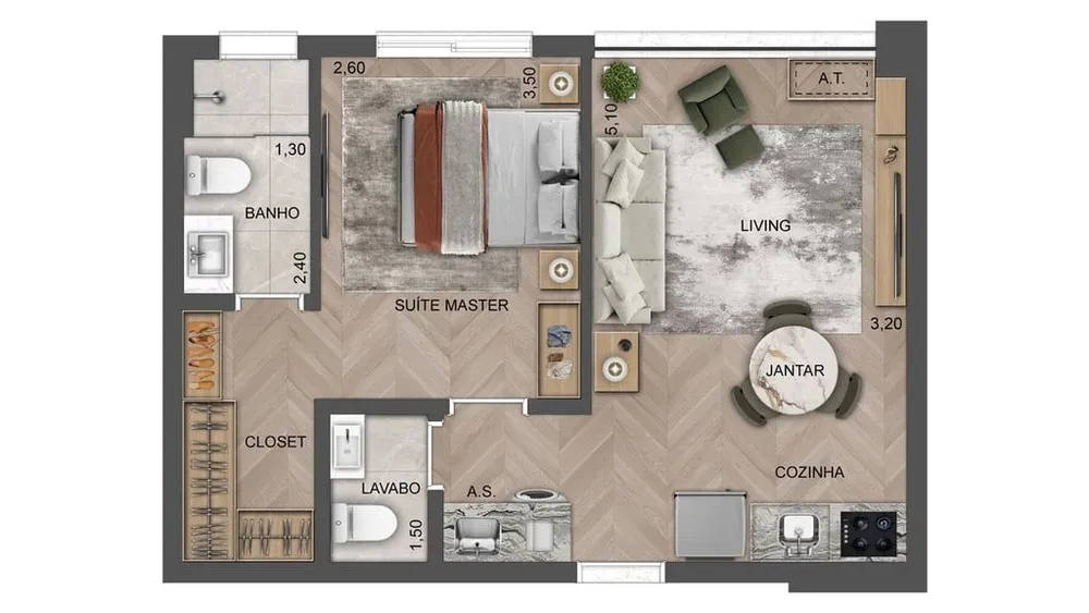 Apartamento, 1 quarto, 35 m² - Foto 7