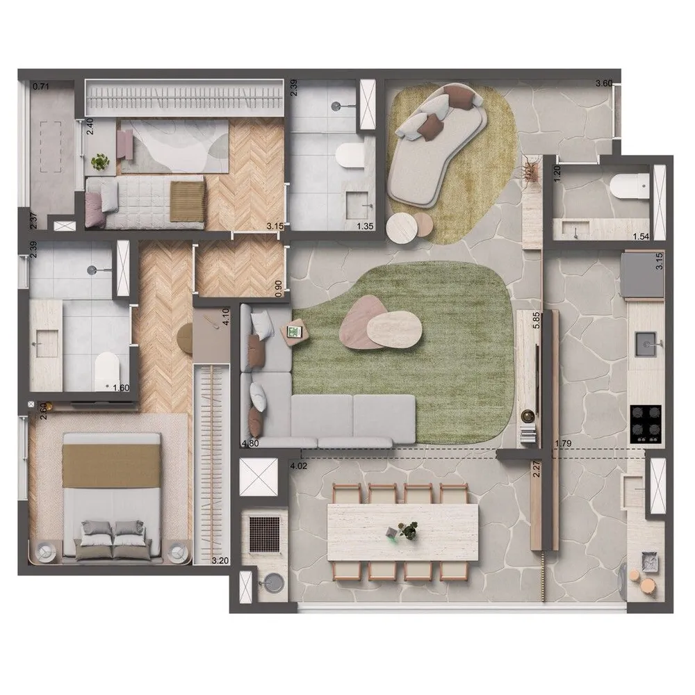 Apartamento, 2 quartos, 84 m² - Foto 3