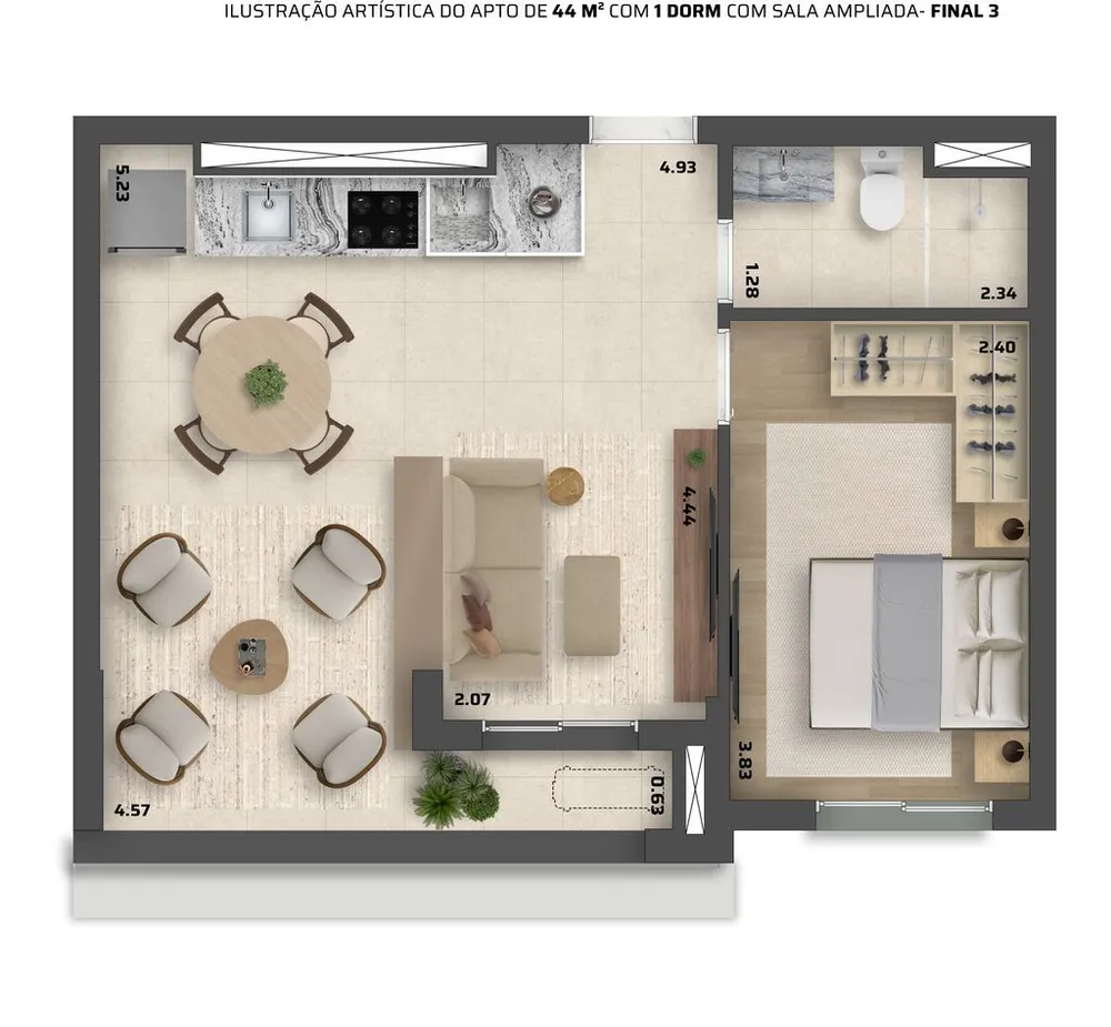 Apartamento, 2 quartos, 43 m² - Foto 5