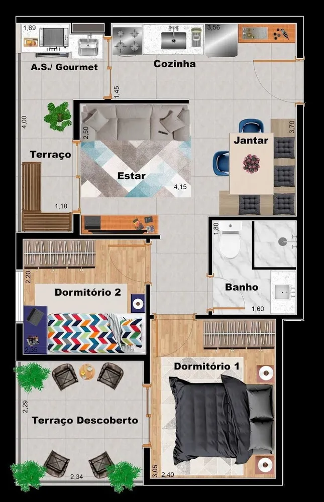 Apartamento, 2 quartos, 35 m² - Foto 12