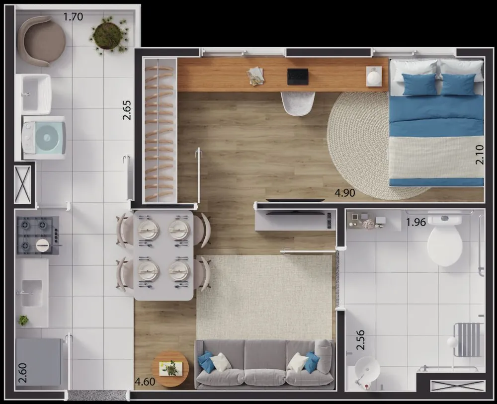 Apartamento, 2 quartos, 33 m² - Foto 6