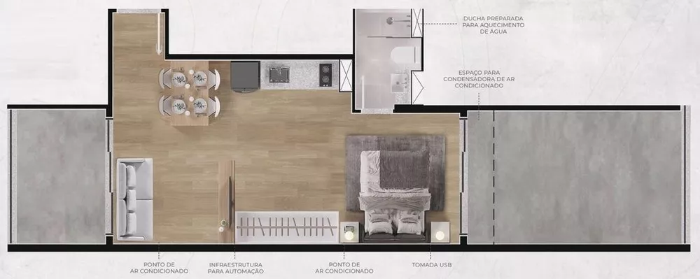 Kitnet-Studio, 37 m² - Foto 1