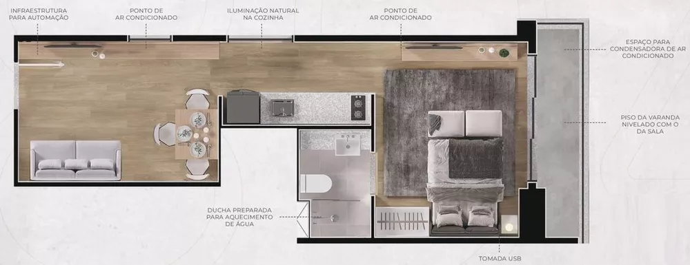 Kitnet-Studio, 37 m² - Foto 3