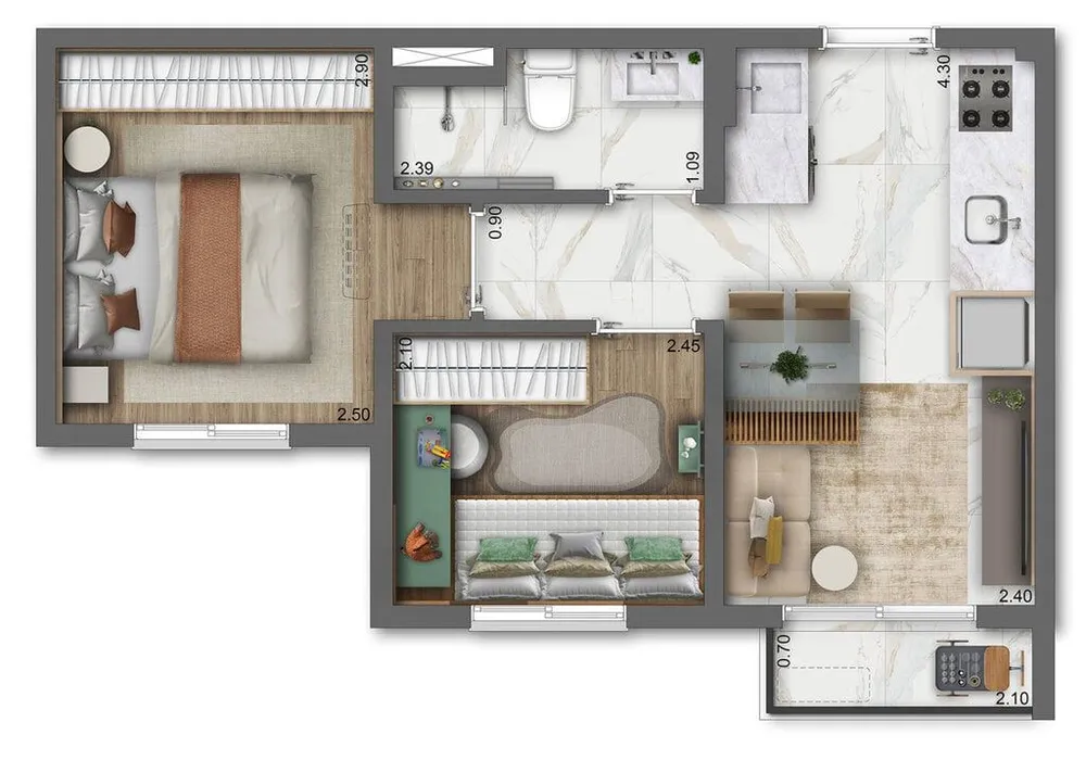 Apartamento, 2 quartos, 34 m² - Foto 10