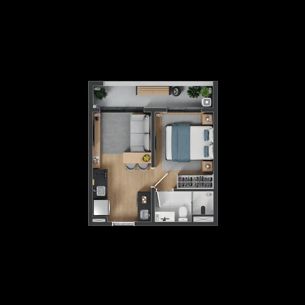 Apartamento, 1 quarto, 42 m² - Foto 3