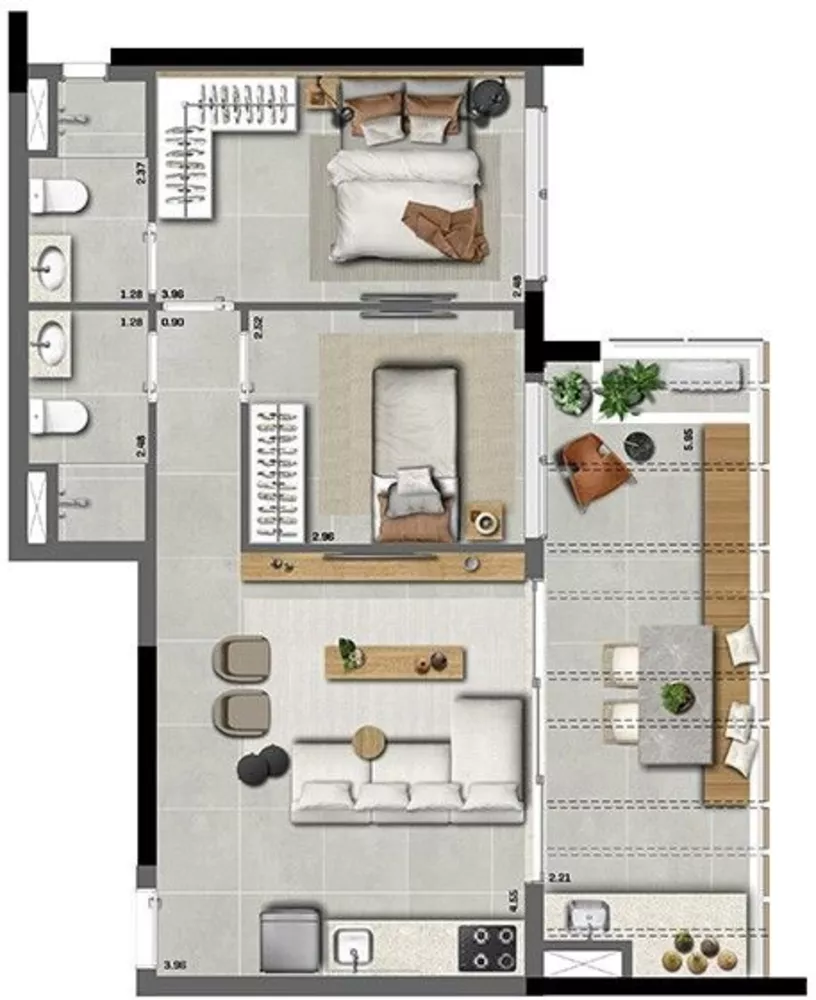 Cobertura, 1 quarto, 97 m² - Foto 2