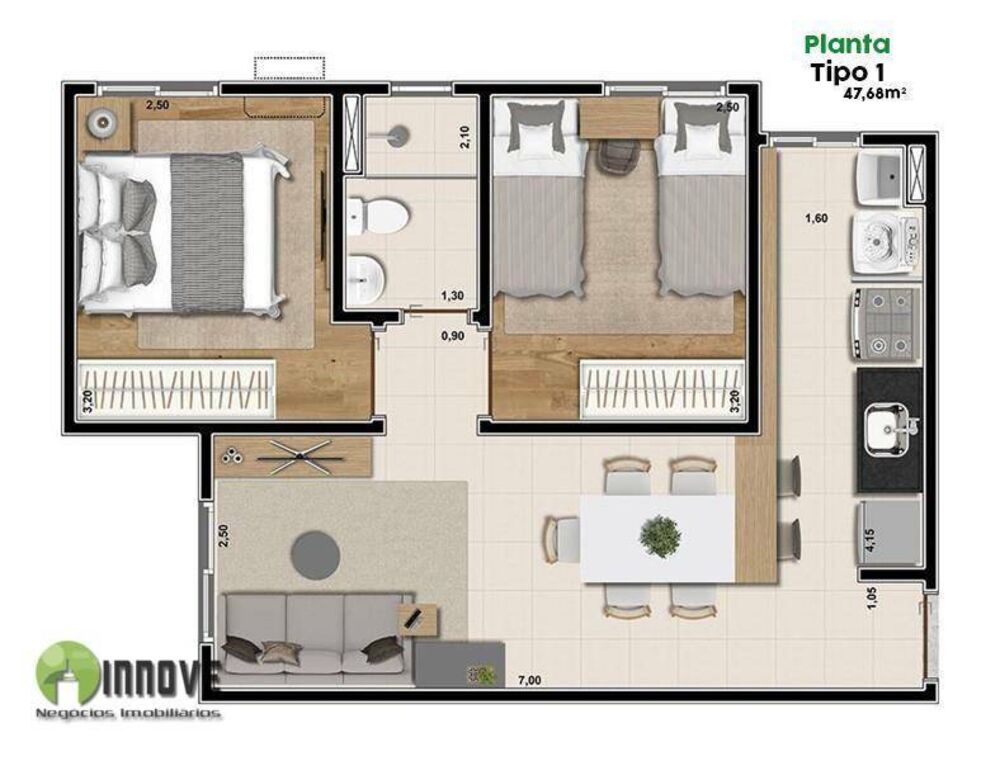 Apartamento, 2 quartos, 46 m² - Foto 6