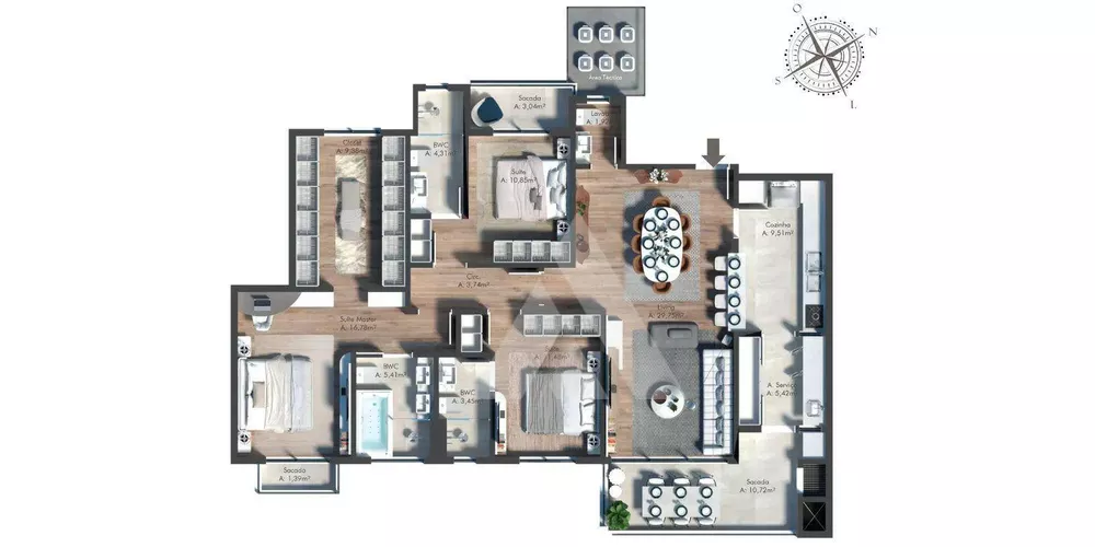 Apartamento, 4 quartos, 148 m² - Foto 2