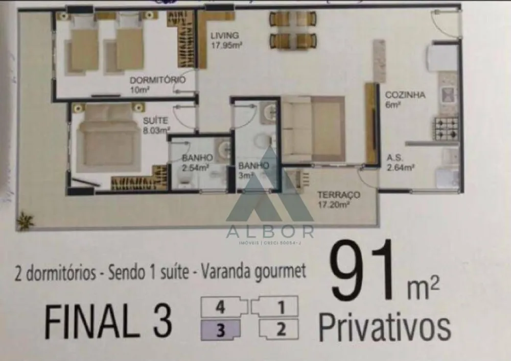 Apartamento, 2 quartos, 91 m² - Foto 3