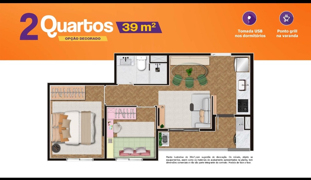 Apartamento à venda com 2 quartos, 39m² - Foto 4