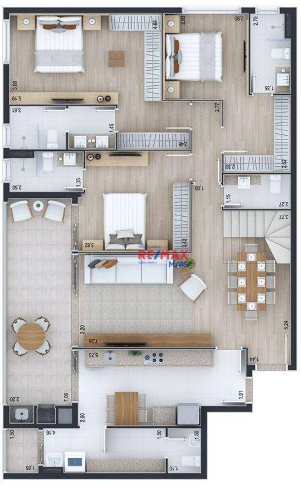 Apartamento à venda com 3 quartos, 263m² - Foto 4