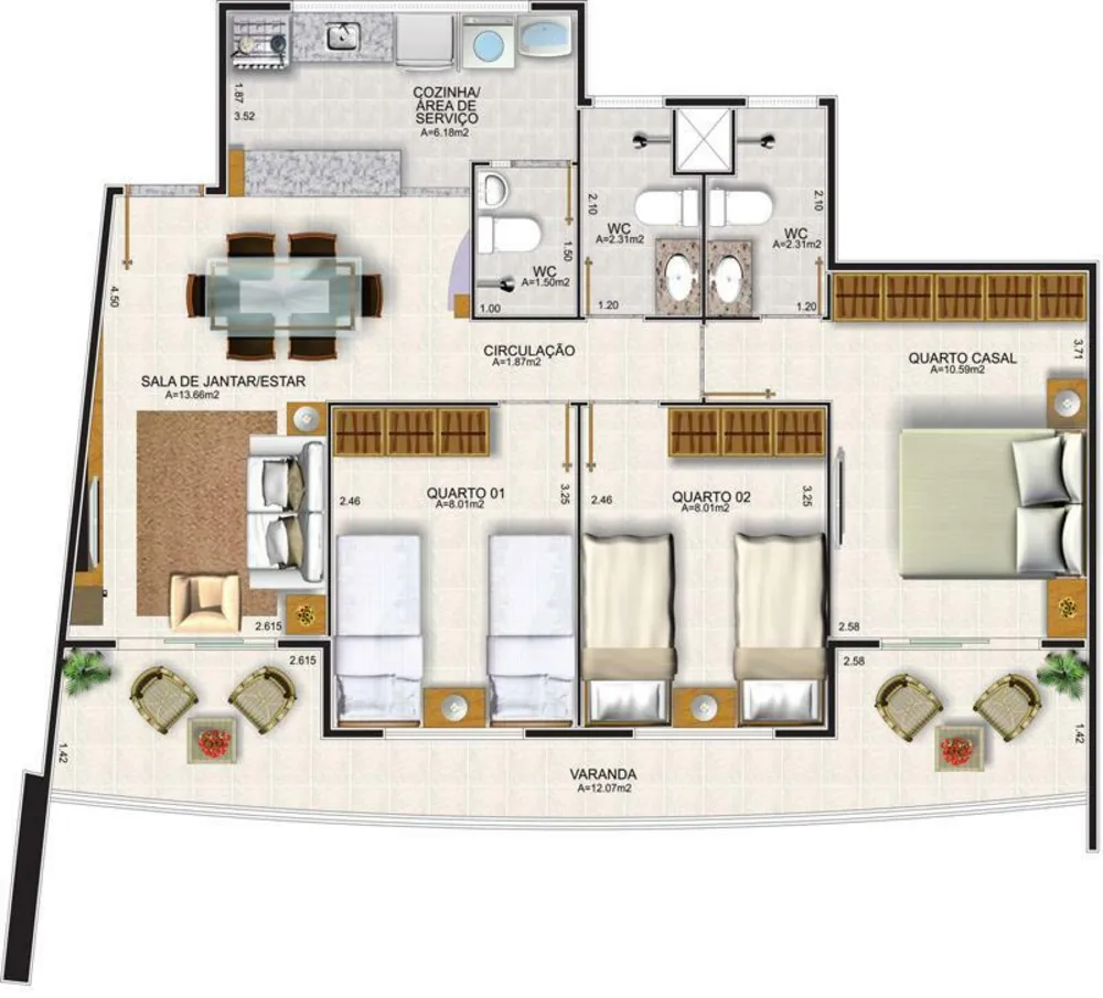 Apartamento, 3 quartos, 75 m² - Foto 3