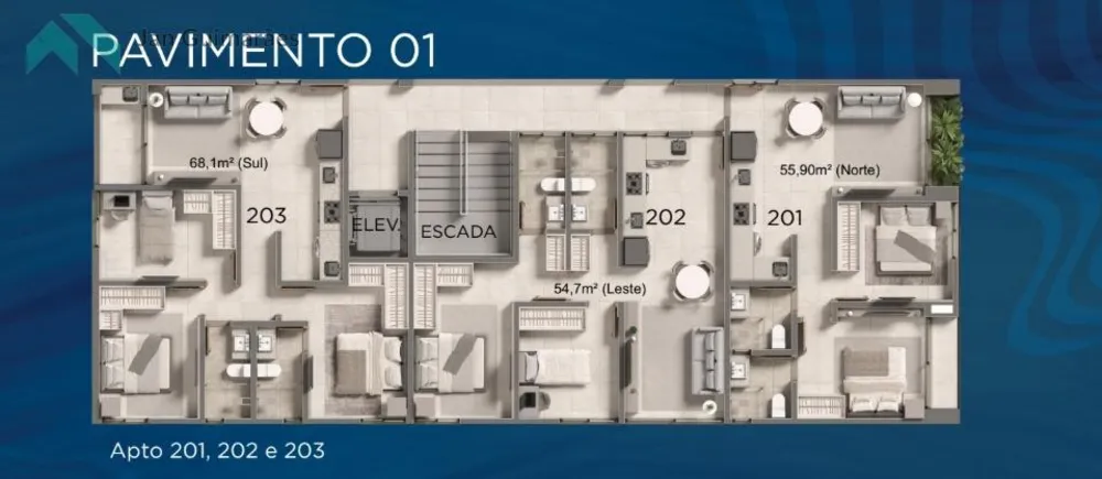 Apartamento, 2 quartos, 54 m² - Foto 3