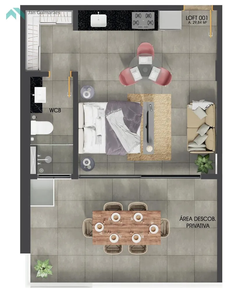 Casa, 1 quarto, 24 m² - Foto 1