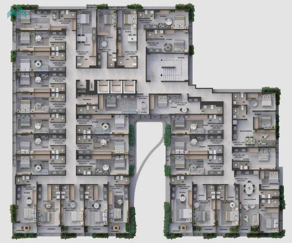Apartamento, 1 quarto, 54 m² - Foto 3