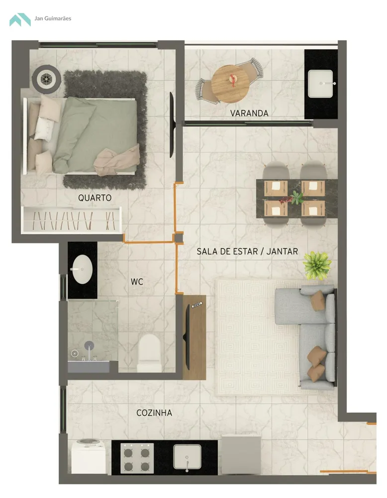 Apartamento, 1 quarto, 38 m² - Foto 4