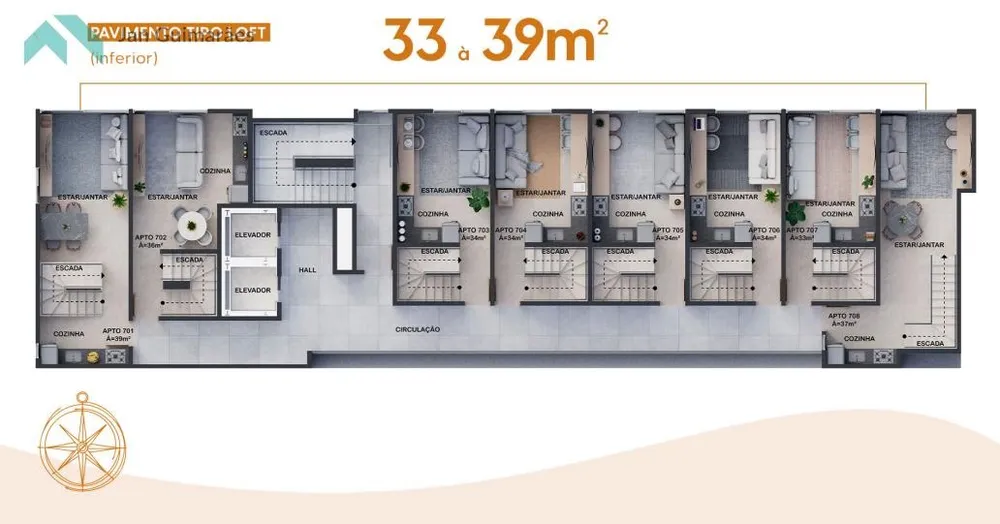 Apartamento, 1 quarto, 35 m² - Foto 3
