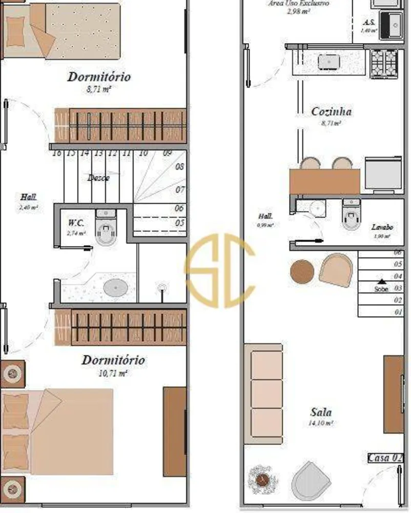 Casa, 2 quartos, 60 m² - Foto 3
