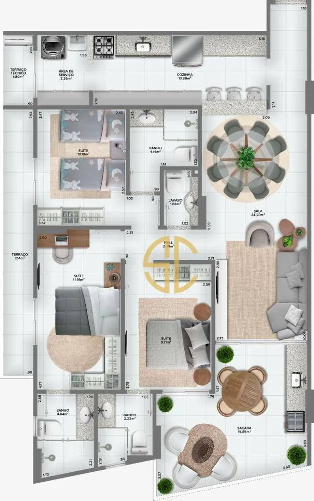 Apartamento, 3 quartos, 121 m² - Foto 1