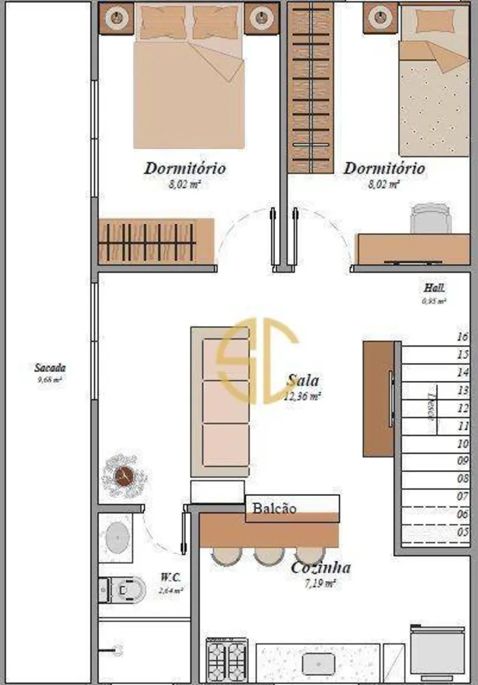 Casa, 2 quartos, 61 m² - Foto 3