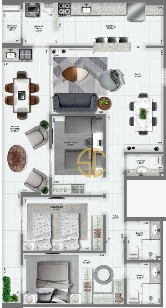 Apartamento, 3 quartos, 115 m² - Foto 1
