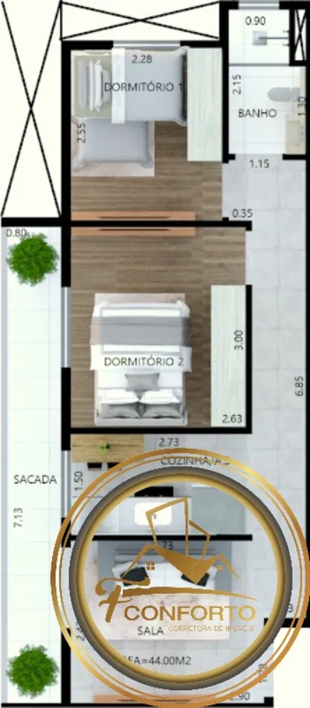 Apartamento, 1 quarto, 33 m² - Foto 4