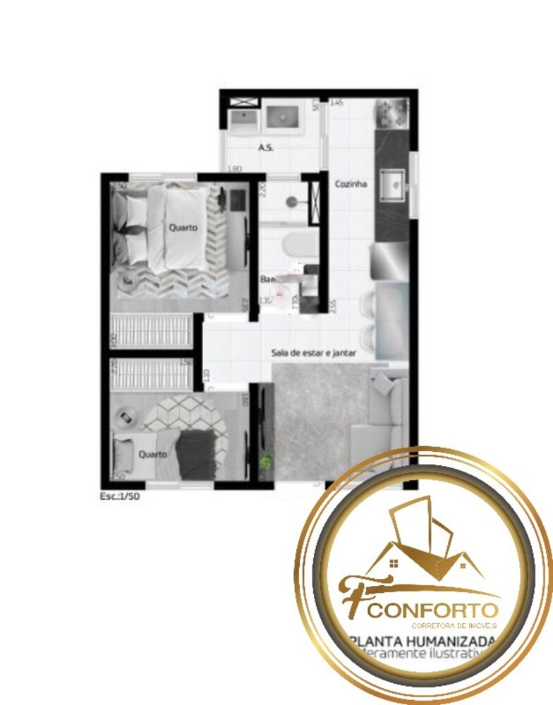 Apartamento, 2 quartos, 46 m² - Foto 4
